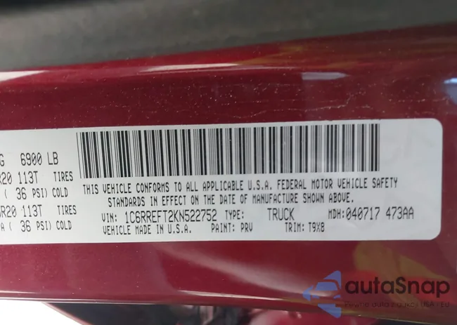 1C6RREFT2KN522752: 43773202