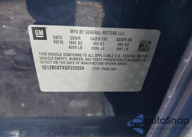 1G1ZB5STXGF220204: 43773300