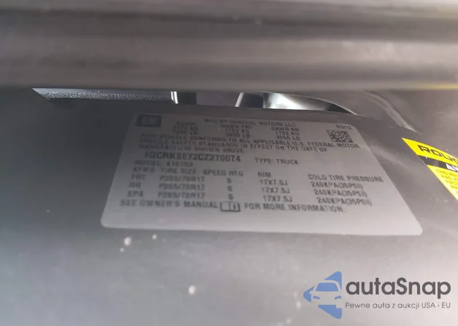 1GCRKSE72CZ270074: 43773504