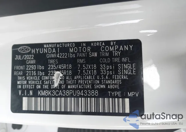 KM8K3CA38PU943388: 43773532