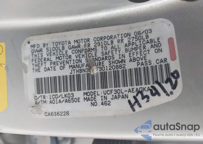 JTHBN30F730120882: 43772614