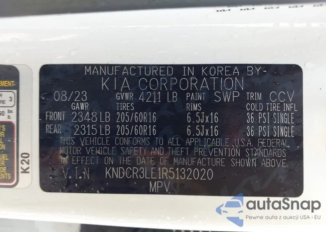 KNDCR3LE1R5132020: 43772620