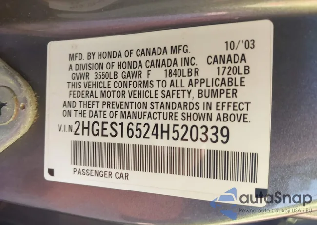 2HGES16524H520339: 43772689
