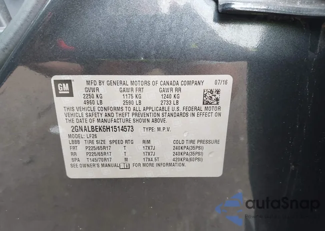 2GNALBEK6H1514573: 43772831