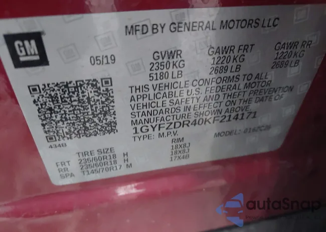 1GYFZDR40KF214171: 43772875