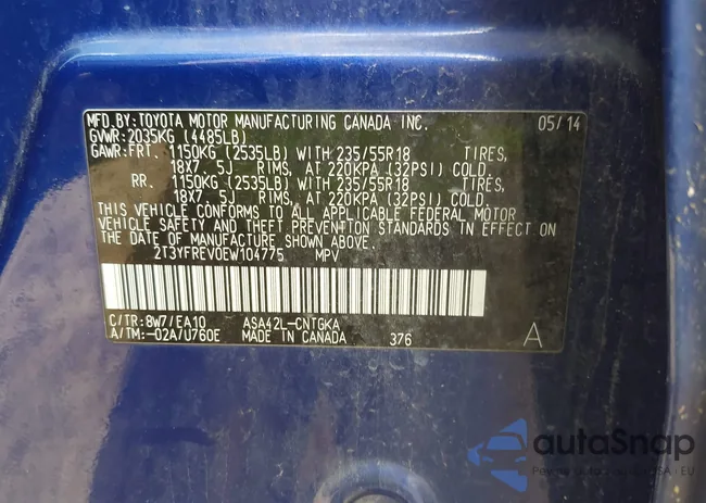 2T3YFREV0EW104775: 43773980