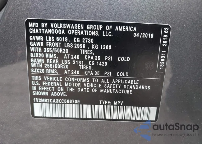 1V2MR2CA3KC566709: 43774009