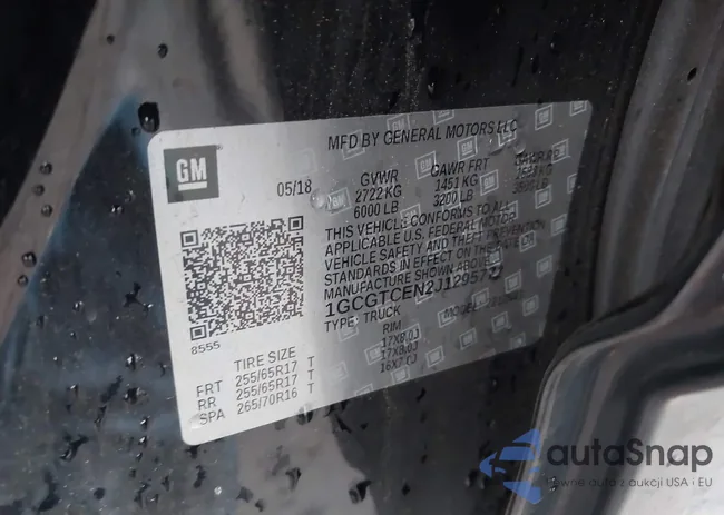 1GCGTCEN2J1295772: 43774411