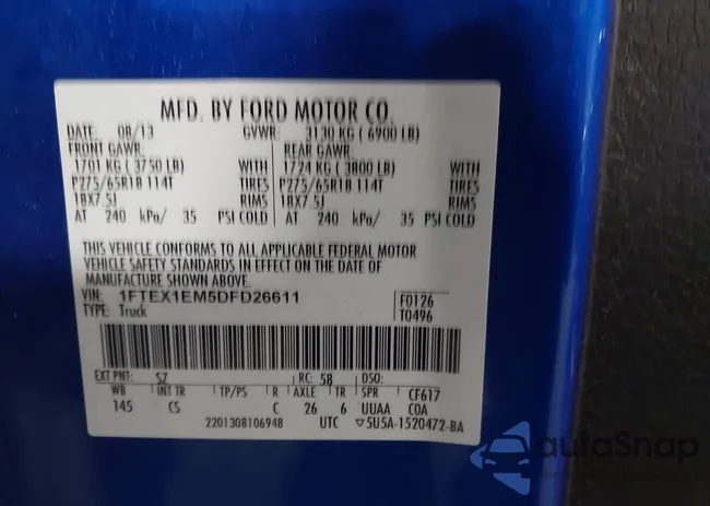 1FTEX1EM5DFD26611: 43774531