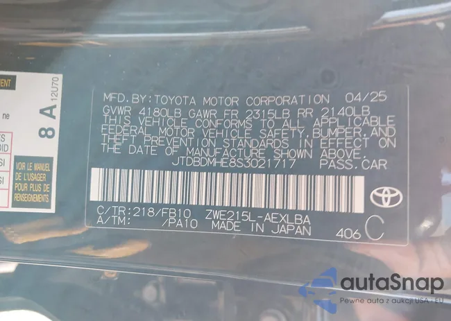 JTDBDMHE8S3021717: 43774563