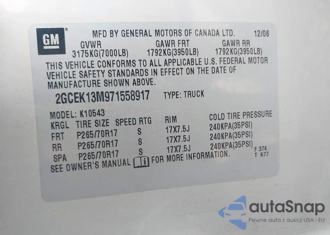 2GCEK13M971558917: 43773764