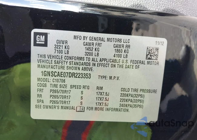 1GNSCAE07DR223353: 43775139