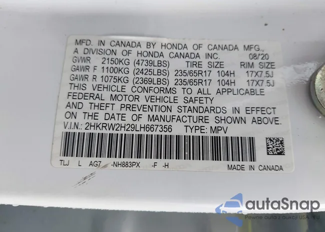 2HKRW2H29LH667356: 43775375