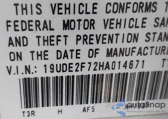 19UDE2F72HA014671: 43775407