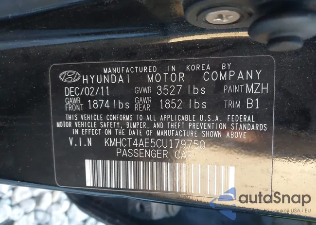 KMHCT4AE5CU179750: 43775428