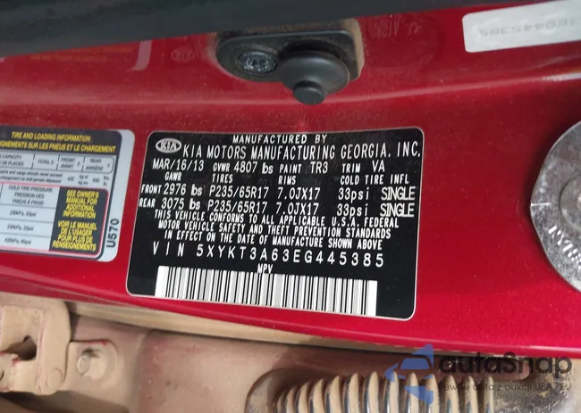 5XYKT3A63EG445385: 43774575