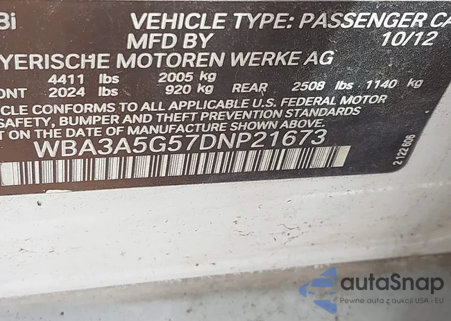 WBA3A5G57DNP21673: 43774582