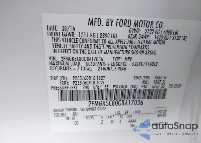 2FMGK5C80GBA17036: 43774668