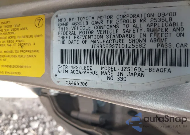 JT8BD69S710125582: 43774902