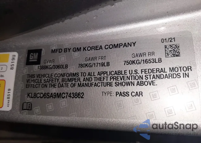 KL8CD6SA9MC743862: 43774909