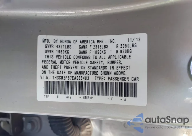 1HGCR2F87EA085403: 43774925