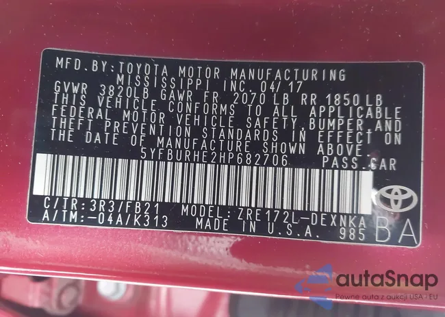 5YFBURHE2HP682706: 43774933