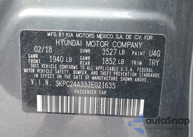 3KPC24A33JE021635: 43774956