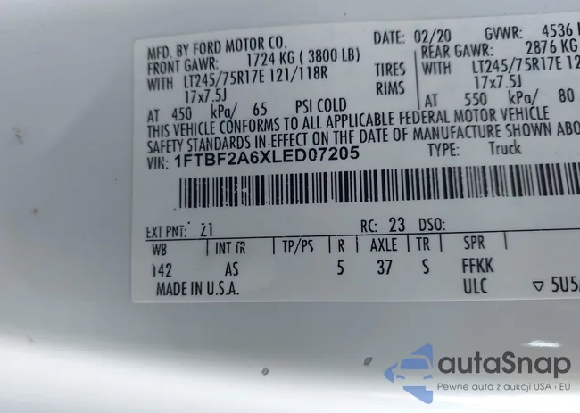 1FTBF2A6XLED07205: 43775970