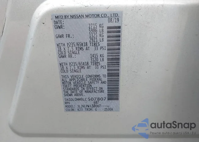 5N1DL0MM9LC507807: 43776002