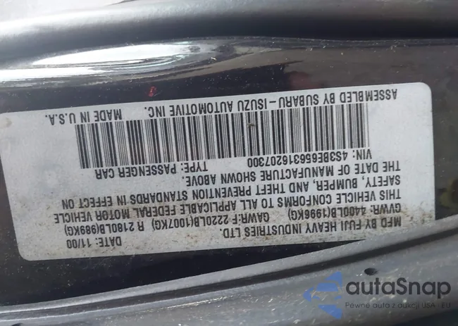 4S3BE656316207300: 43776065