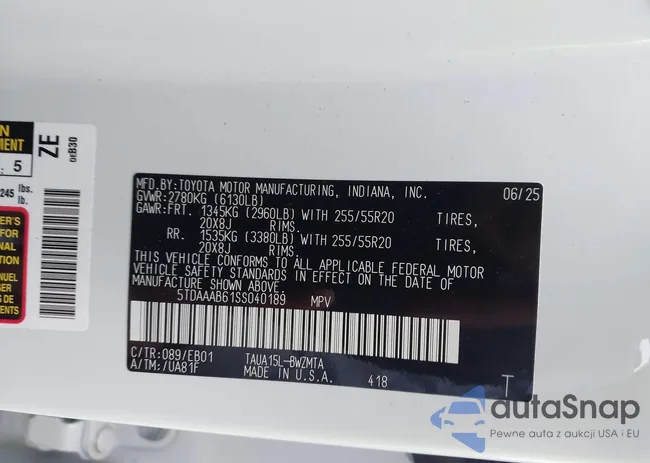 5TDAAAB61SS040189: 43776188