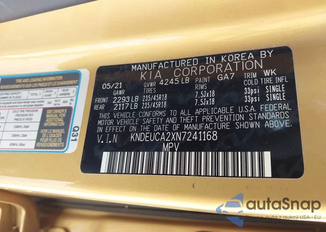 KNDEUCA2XN7241168: 43776268