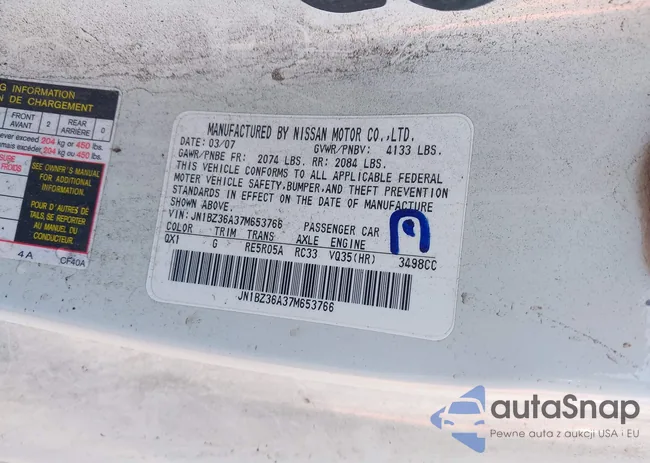 JN1BZ36A37M653766: 43776405