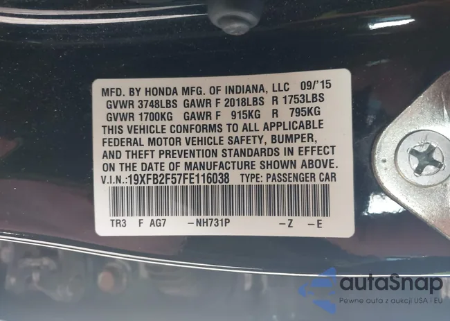 19XFB2F57FE116038: 43775608