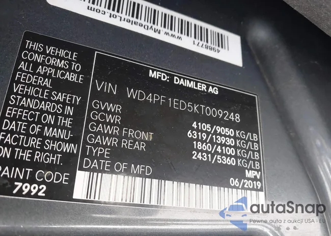 WD4PF1ED5KT009248: 43775731