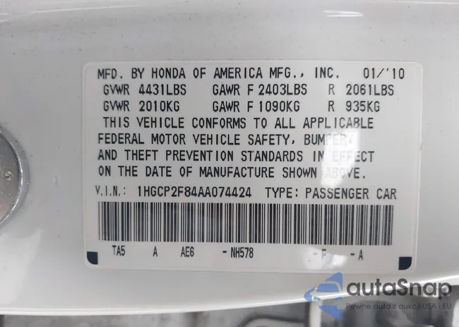 1HGCP2F84AA074424: 43777019