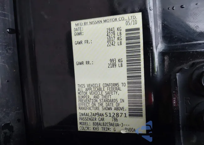 1N4AL2AP9AN512871: 43777058