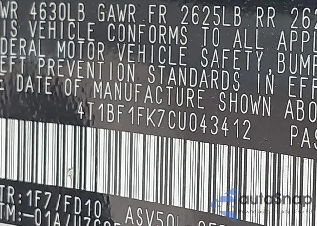 4T1BF1FK7CU043412: 43777168