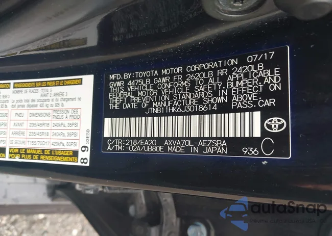 JTNB11HK6J3018614: 43777178