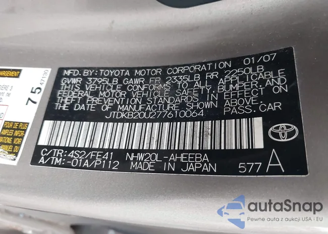 JTDKB20U277610064: 43777489