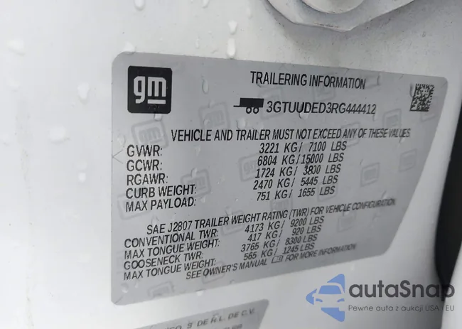 3GTUUDED3RG444412: 43776618