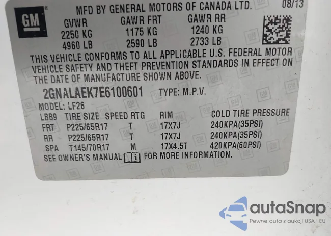 2GNALAEK7E6100601: 43776667