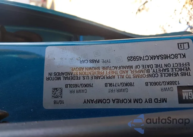 KL8CH6SA4KC745925: 43776682