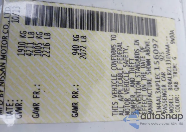 1N4AL3AP1EC156097: 43776708