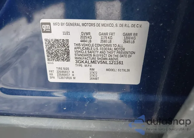 3GKALMEV5NL121161: 43776712