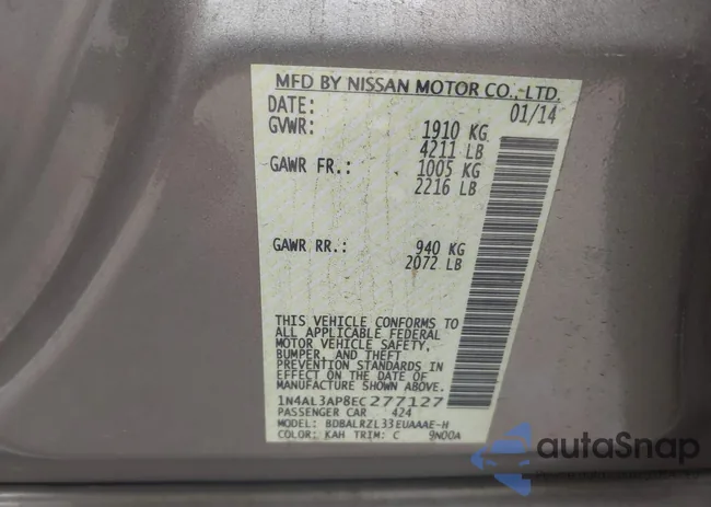 1N4AL3AP8EC277127: 43776726