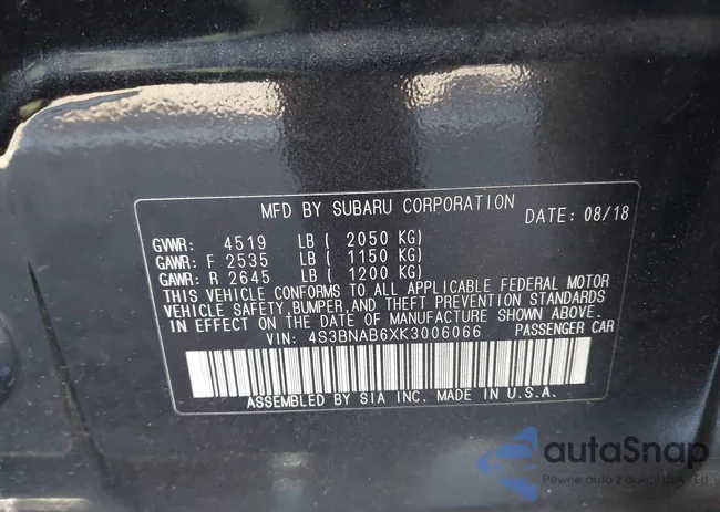 4S3BNAB6XK3006066: 43776843