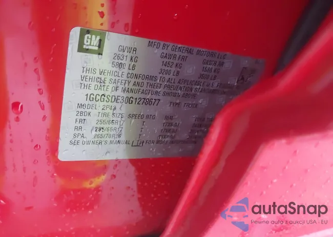 1GCGSDE30G1278677: 43776907