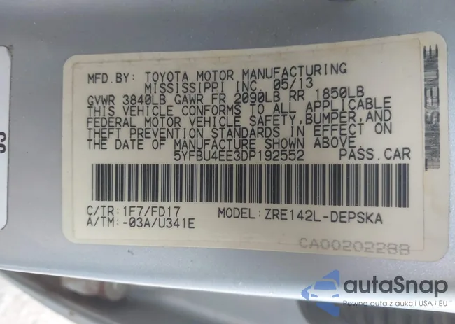 5YFBU4EE3DP192552: 43778093