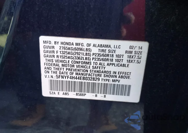 5FNYF4H44EB032829: 43778226